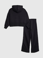 River Island Black Hooded Waistband Hoodie & Joggers Set - Image 2 of 5