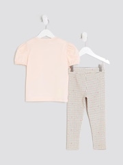 River Island Pink Necklace T-Shirt and Leggings Set - Image 2 of 5