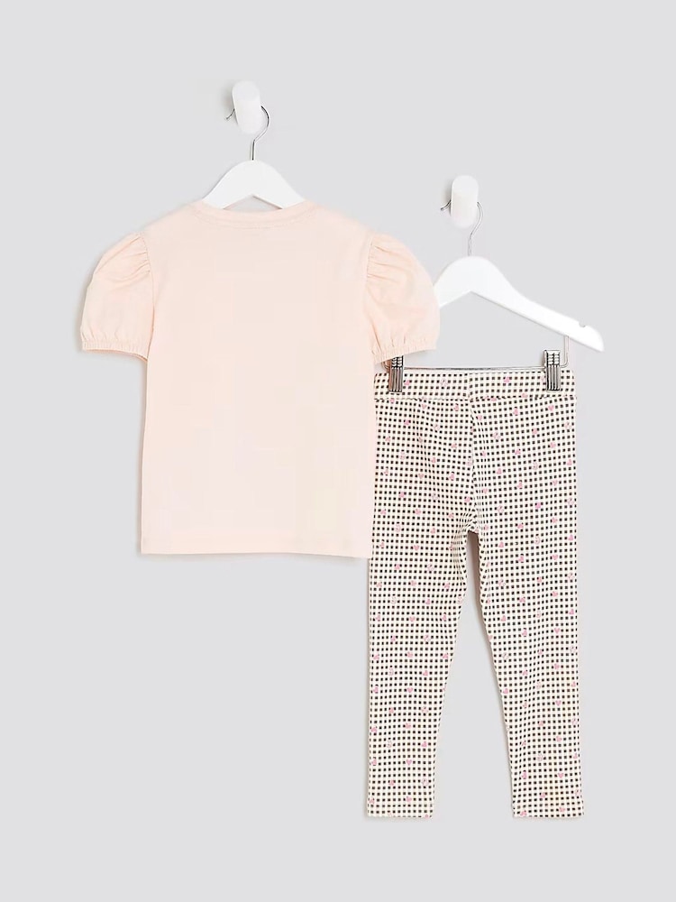 River Island Pink Necklace T-Shirt and Leggings Set - Image 2 of 5