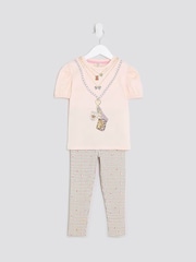 River Island Pink Necklace T-Shirt and Leggings Set - Image 5 of 5