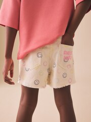 Ecru Multicolour Smiley World Regular Length Frayed Edge Denim Shorts (3-16yrs) - Image 3 of 9
