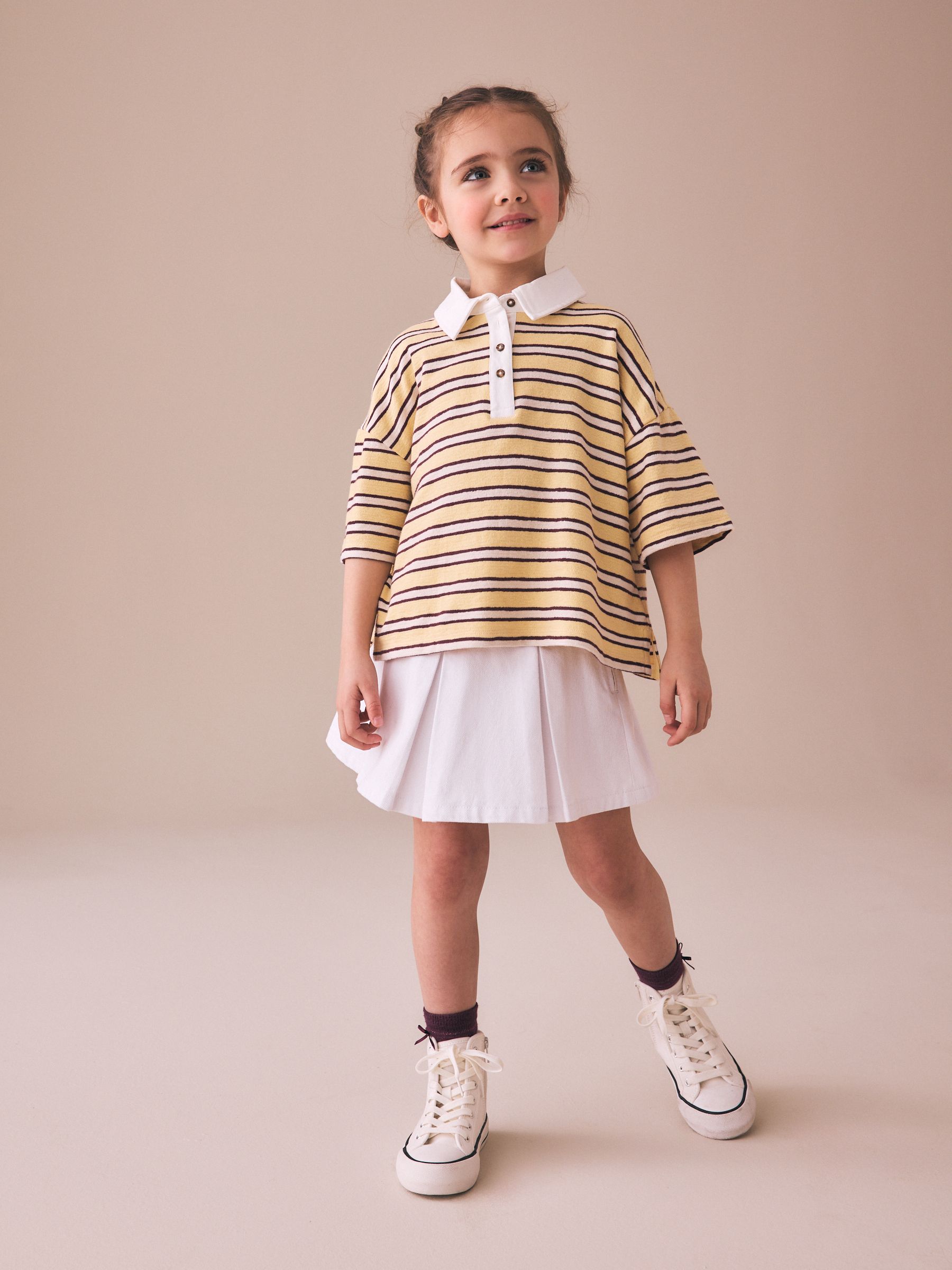 Buy White Pleated Denim Skirt (3-16yrs) from Next Romania