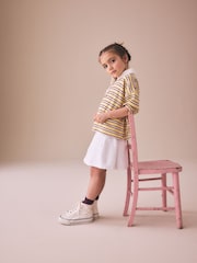 화이트 - 플리츠 데님 치마 (3-16세용) - 4의 이미지 2