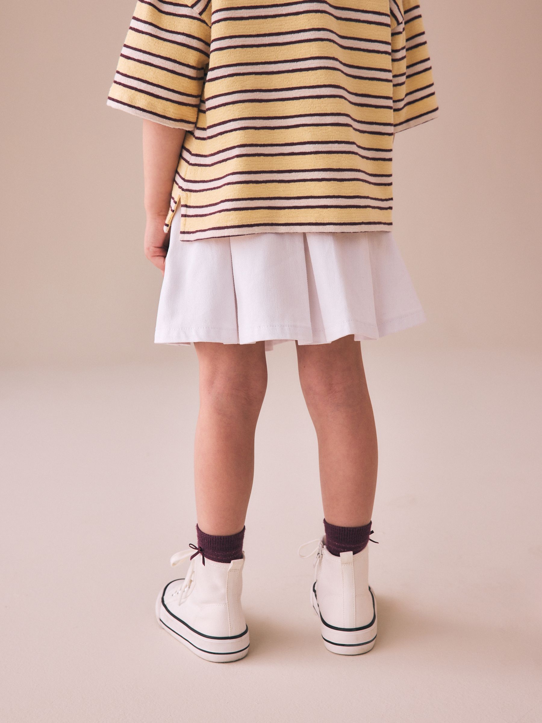Buy White Pleated Denim Skirt (3-16yrs) from Next Romania