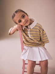 화이트 - 플리츠 데님 치마 (3-16세용) - 4의 이미지 4