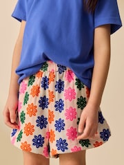 Multicoloured Flower Pullon Jacquard Shorts (3-16yrs) - Image 1 of 8