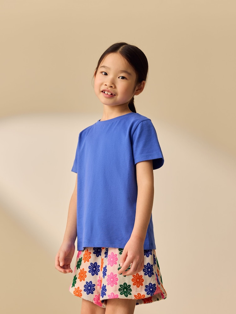 Multicoloured Flower Pullon Jacquard Shorts (3-16yrs) - Image 2 of 8