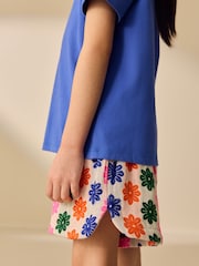 Multicoloured Flower Pullon Jacquard Shorts (3-16yrs) - Image 4 of 8