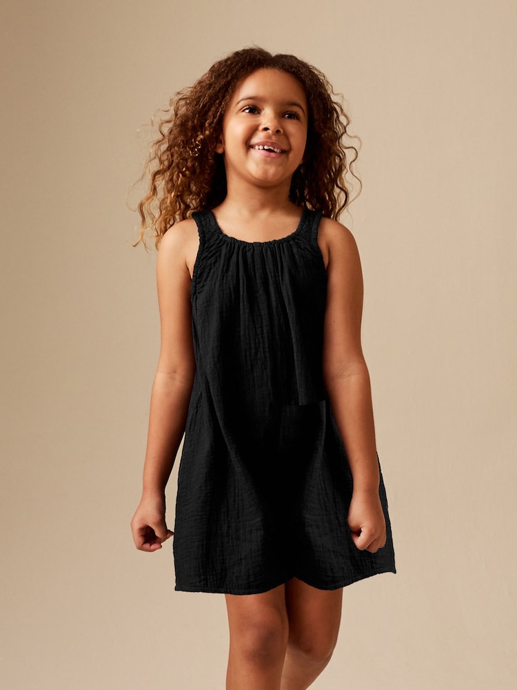 Black Textured Playsuit (3-16yrs) - Image 1 of 7