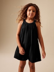 Black Textured Playsuit (3-16yrs) - Image 2 of 7