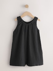 Black Textured Playsuit (3-16yrs) - Image 4 of 7