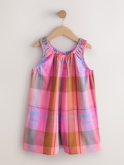 Pink/ Blue Multicolour Check Strappy Playsuit (3-16yrs) - Image 5 of 8