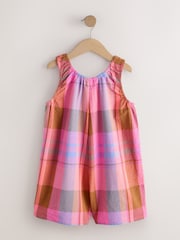 Pink/ Blue Multicolour Check Strappy Playsuit (3-16yrs) - Image 6 of 8