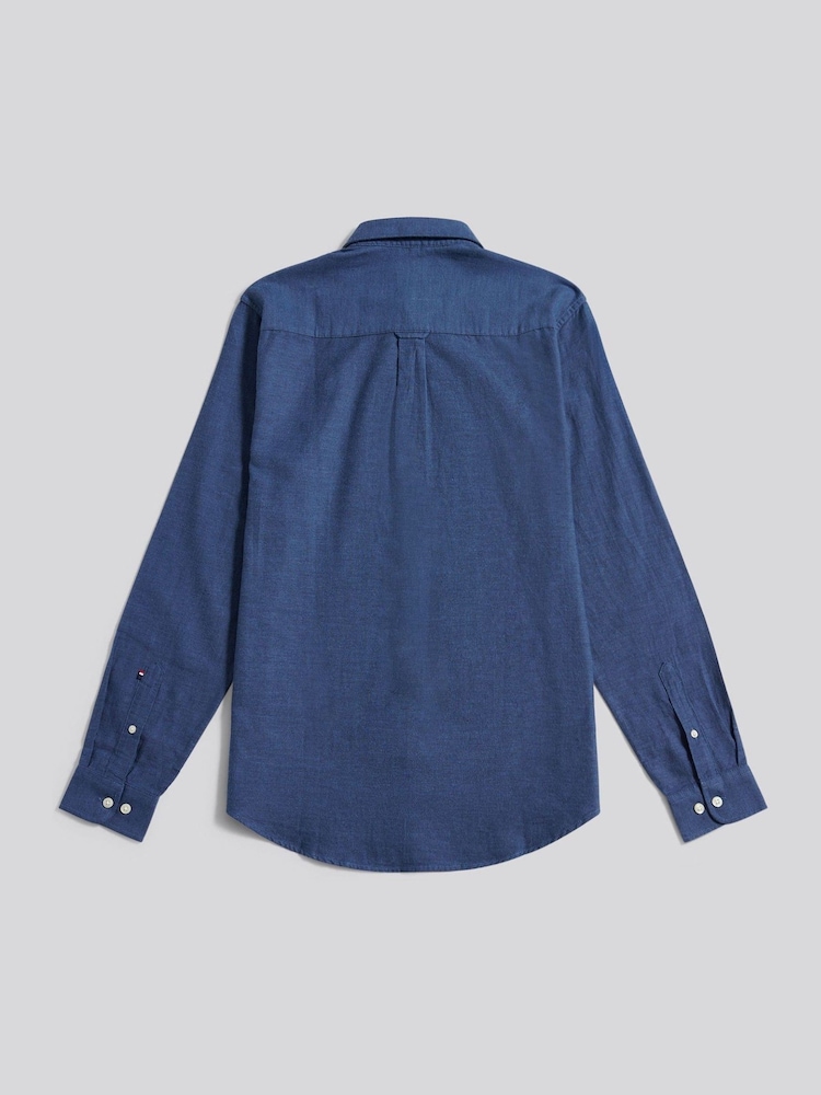 U.S. Polo Assn. Blue Brushed Dobby Shirt - Image 2 of 4 U.S. Polo Assn. Blue Brushed Dobby Shirt - Image 2 of 4