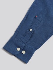 U.S. Polo Assn. Blue Brushed Dobby Shirt - Image 3 of 4