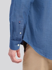 U.S. Polo Assn. Blue Brushed Dobby Shirt - Image 5 of 9
