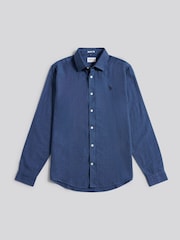 U.S. Polo Assn. Blue Brushed Dobby Shirt - Image 6 of 9