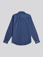 U.S. Polo Assn. Blue Brushed Dobby Shirt - Image 7 of 9