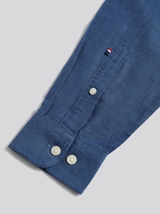 U.S. Polo Assn. Blue Brushed Dobby Shirt - Image 8 of 9