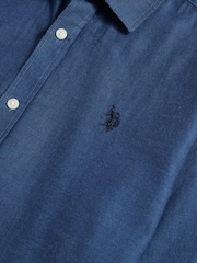 U.S. Polo Assn. Blue Brushed Dobby Shirt - Image 9 of 9