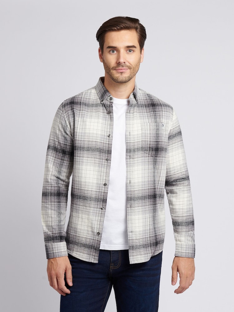 U.S. Polo Assn. Black Ombre Check Button Down Shirt - Image 1 of 9
