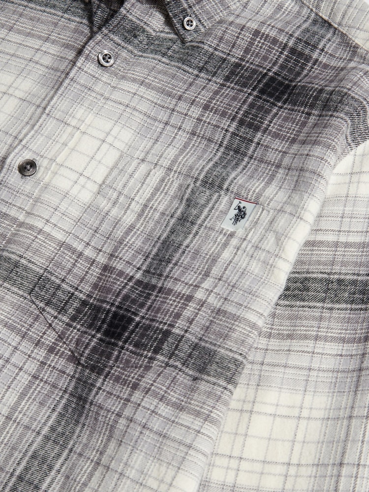 U.S. Polo Assn. Black Ombre Check Button Down Shirt - Image 9 of 9