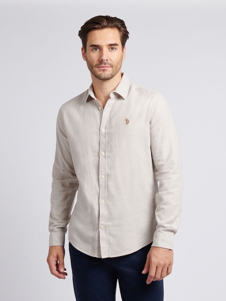 U.S. Polo Assn. Nude Brushed Dobby Shirt - Image 1 of 9 U.S. Polo Assn. Nude Brushed Dobby Shirt - Image 1 of 9