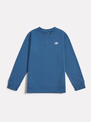 New Balance Blue French Terry Small Logo Crew Sweatshirt - Image 1 of 3