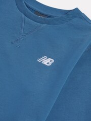 New Balance Blue French Terry Small Logo Crew Sweatshirt - Image 3 of 3