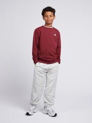 New Balance Red French Terry Small Logo Crew Sweatshirt - Image 4 of 8