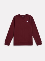 New Balance Red French Terry Small Logo Crew Sweatshirt - Image 6 of 8