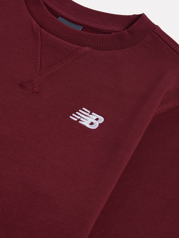 New Balance Red French Terry Small Logo Crew Sweatshirt - Image 8 of 8