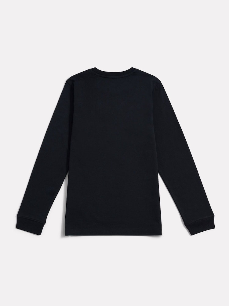 New Balance Black Jersey Stacked Logo Long Sleeve T-Shirt - Image 2 of 3