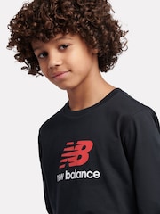 Negru - New Balance Jersey Stacked Logo Long Sleeve T-Shirt - Imaginea 4 din 8