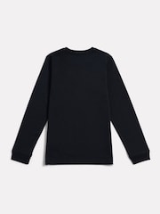 Negru - New Balance Jersey Stacked Logo Long Sleeve T-Shirt - Imaginea 7 din 8