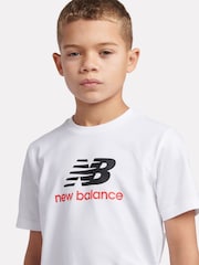 New Balance White Jersey Stacked Logo T-Shirt - Image 4 of 8