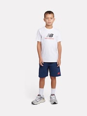 New Balance White Jersey Stacked Logo T-Shirt - Image 5 of 8