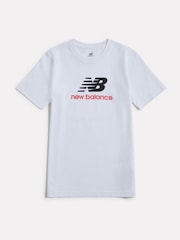 New Balance White Jersey Stacked Logo T-Shirt - Image 6 of 8