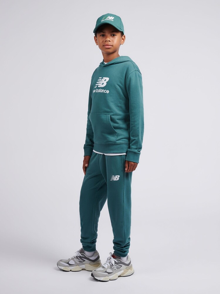 New Balance Blue FT Stacked Logo Hoodie and Joggers Set - Image 2 of 10 New Balance Blue FT Stacked Logo Hoodie and Joggers Set - Image 2 of 10