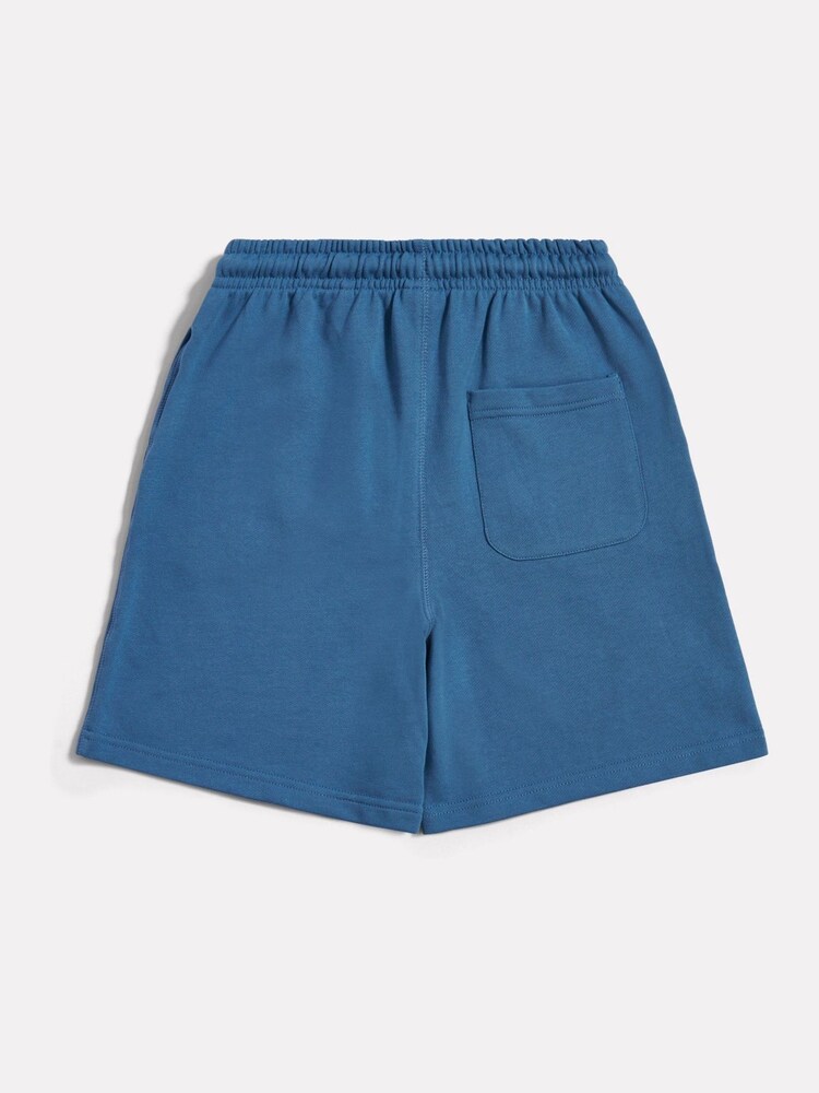 New Balance Blue French Terry Small Logo Shorts - Image 2 of 3