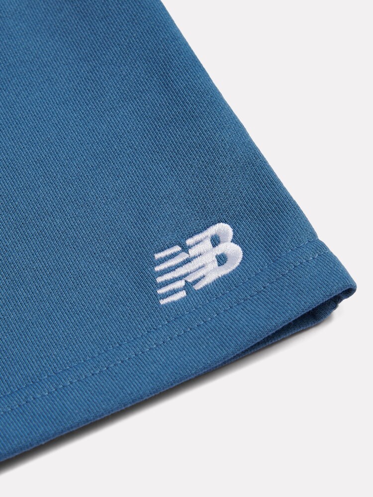 New Balance Blue French Terry Small Logo Shorts - Image 3 of 3