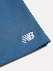 Bleu - New Balance Français Terry Shorts en coton à petit logo - Image 8 de 8