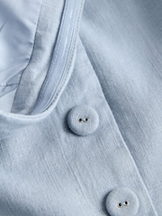 Light Blue Linen Blend Bandeau Waistcoat - Image 7 of 8