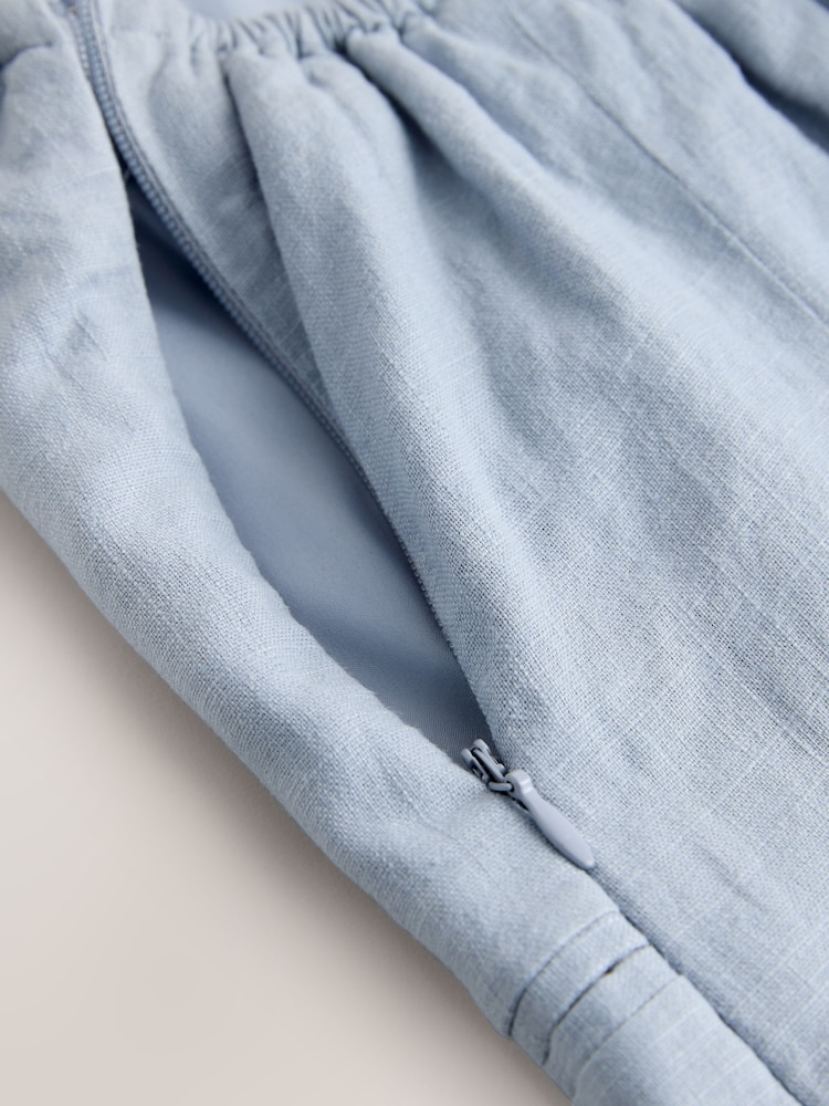 Light Blue Linen Blend Bandeau Waistcoat - Image 8 of 8