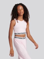 Juicy Couture Pink Elastic Lounge Short Sleeve Crop Vest and Wide Leg Pyjamas - Image 4 of 11