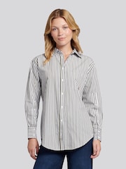 U.S. Polo Assn. Green Cotton Poplin Loose Fit Stripe Shirt - Image 1 of 9