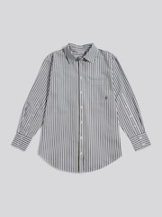 U.S. Polo Assn. Green Cotton Poplin Loose Fit Stripe Shirt - Image 6 of 9