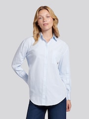 U.S. Polo Assn. Light Blue Cotton Poplin Loose Fit Stripe Shirt - Image 1 of 9