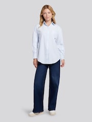 U.S. Polo Assn. Light Blue Cotton Poplin Loose Fit Stripe Shirt - Image 3 of 9