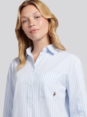 U.S. Polo Assn. Light Blue Cotton Poplin Loose Fit Stripe Shirt - Image 4 of 9
